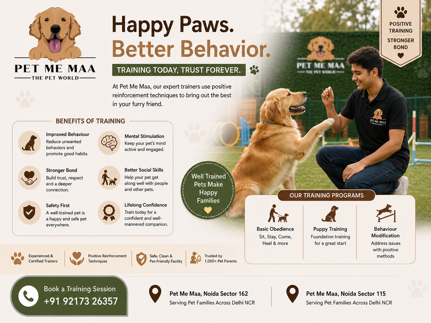 Dog Training in Noida β Building Better Habits, Stronger Bonds & Happier Dogs